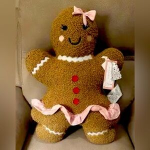 NEW 2024 christmas set GINGERBREAD Girl  plush pillows HUGE 26in